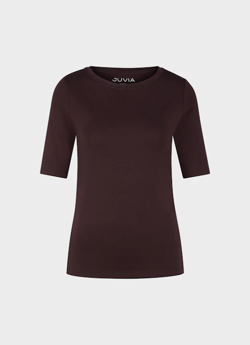 Slim Fit T-shirts Modal Stretch T-Shirt burgundy