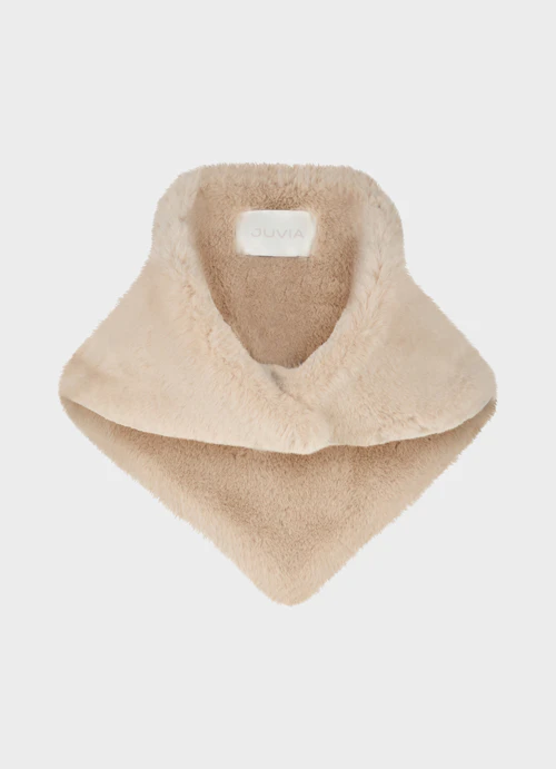 One Size Blouses Faux fur scarf sand