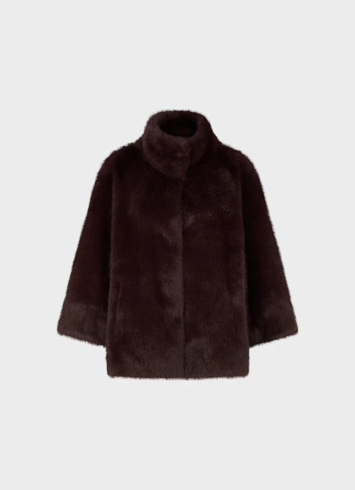 Loose Fit Jackets Faux Fur - Reversible Jacket burgundy
