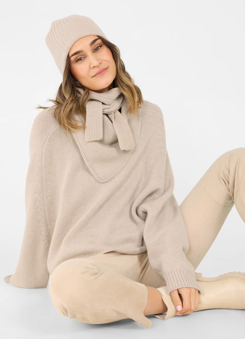 Regular Fit Knitwear Wool scarf sand