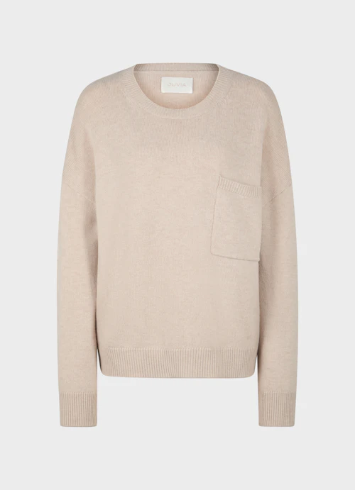 Casual Fit Knitwear Cashmere Blend Sweater sand