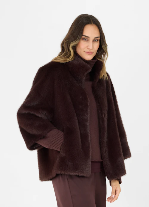 Loose Fit Jackets Faux Fur - Reversible Jacket burgundy