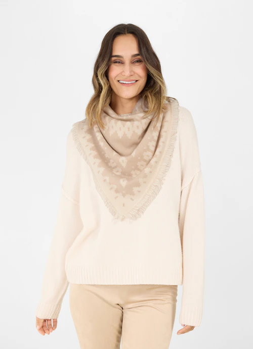 Regular Fit Knitwear Cashmere Blend Scarf sand
