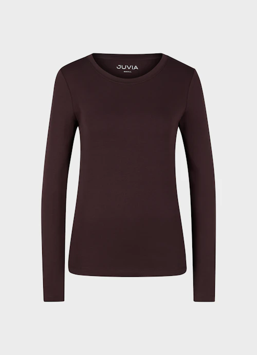 Slim Fit Long sleeve tops Modal Stretch - Longsleeve burgundy