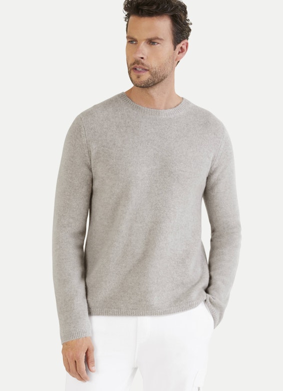 Coupe Regular Fit Maille Pull-over en cachemire dusty taupe mel.