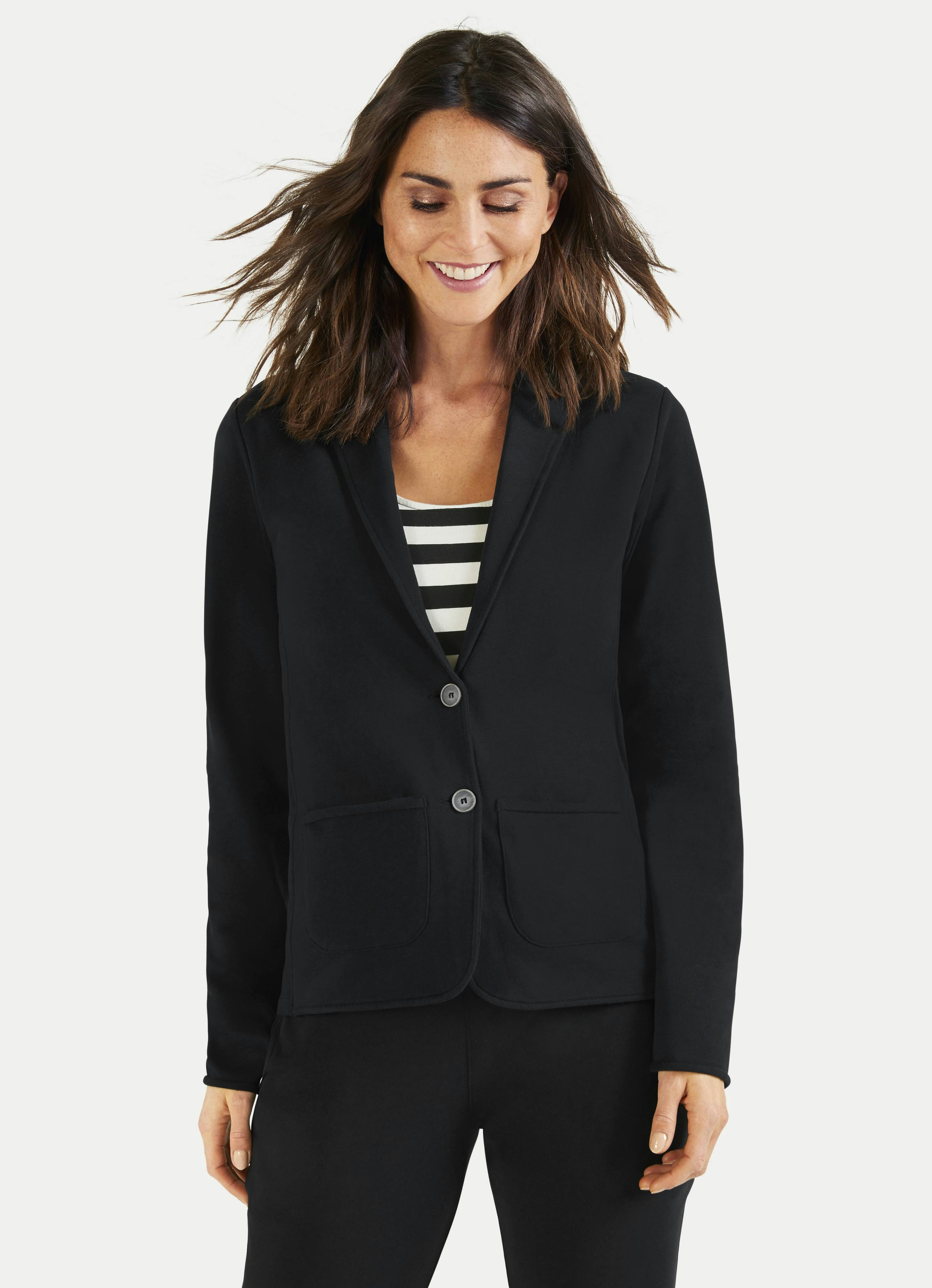 black windowpane blazer