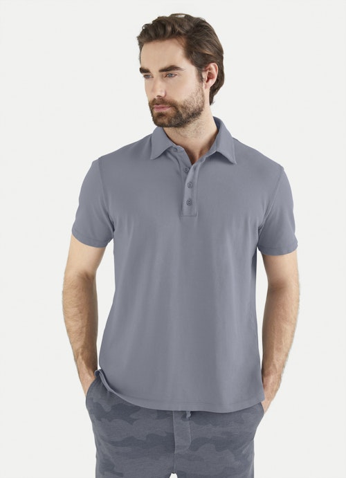 Regular Fit T-Shirts Piqué-Poloshirt dusty blue