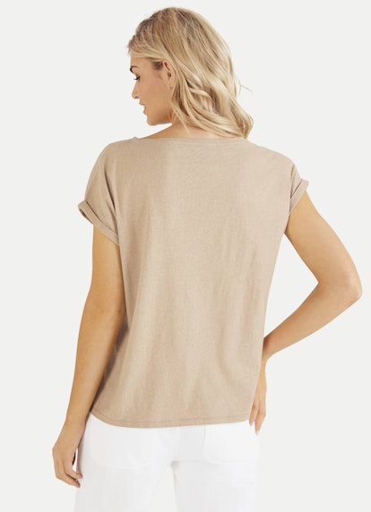 Coupe Boxy Fit T-shirts T-shirt de coupe boxy camel melange