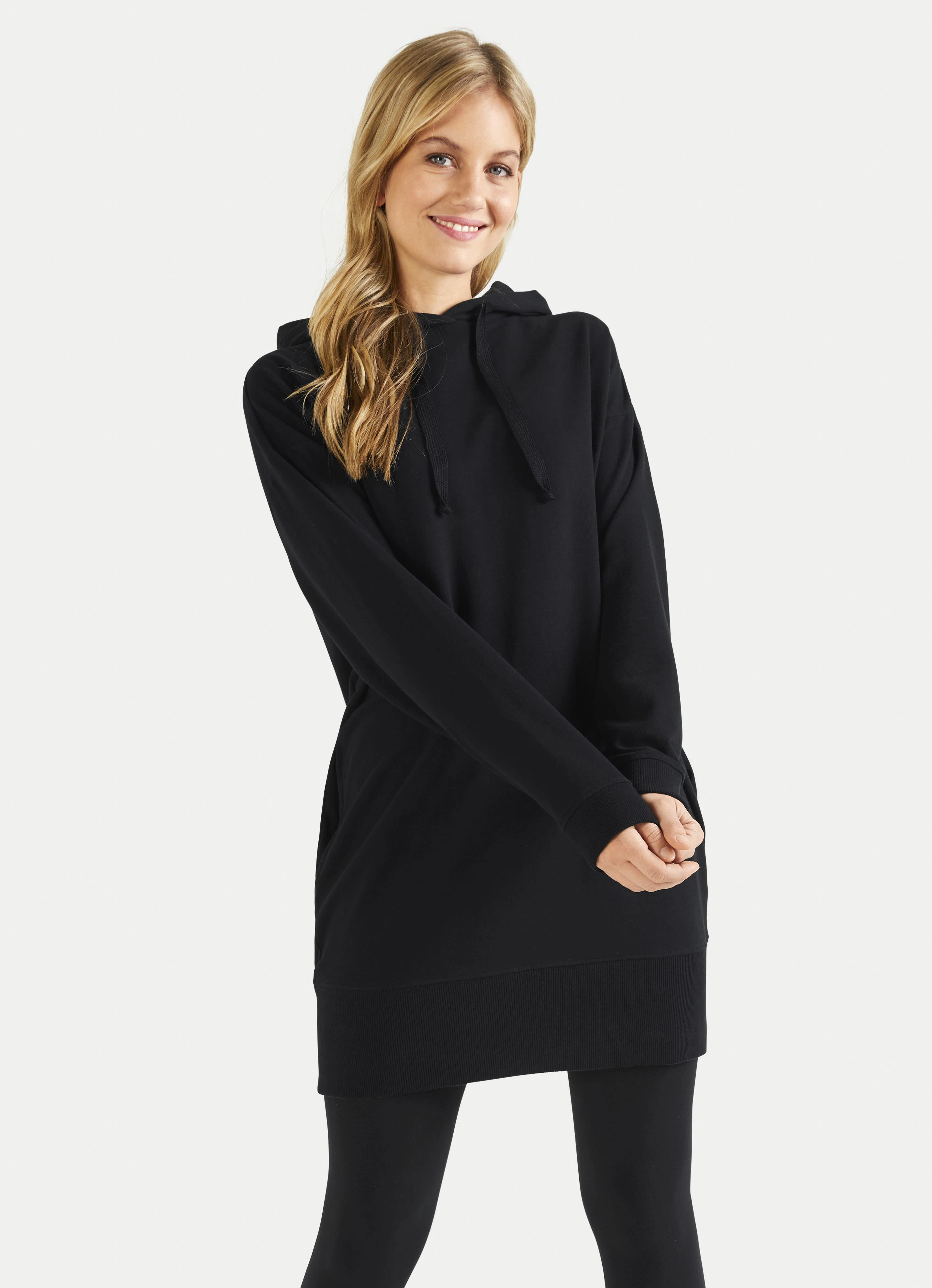 Hoodie Kleid Black Juvia