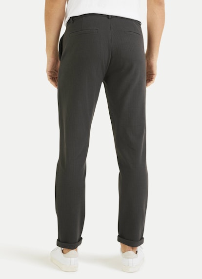 Coupe Regular Fit Pantalons Chino en jacquard charcoal