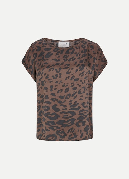 Boxy Fit T-Shirts Viskose Satin - Shirt nougat