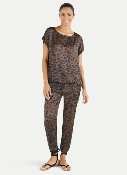 Boxy Fit T-Shirts Viskose Satin - Shirt nougat