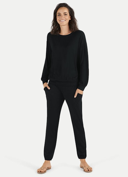 Oversized Fit Athleisure Viskose - Longsleeve black