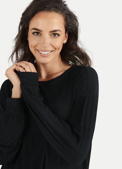 Oversized Fit Athleisure Viskose - Longsleeve black