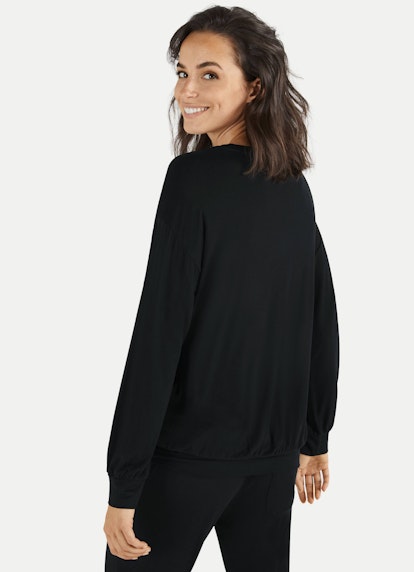 Oversized Fit Athleisure Viskose - Longsleeve black