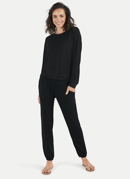 Regular Fit Pants Rayon Sweatpants black