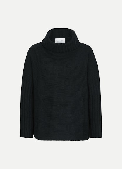 Boxy Fit Knitwear Turtleneck Pullover black