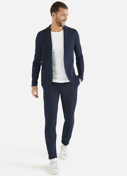 Coupe Regular Fit Pantalons Chino en jacquard navy