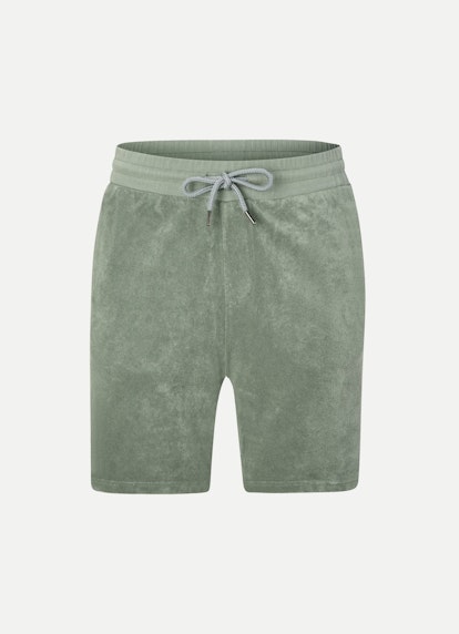 Coupe Slim Fit Bermuda Bermuda en tissu éponge fog green