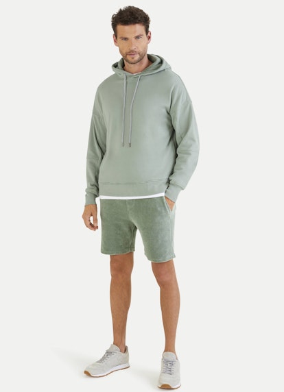 Coupe Slim Fit Bermuda Bermuda en tissu éponge fog green