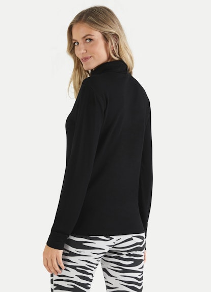 Regular Fit Long sleeve tops Wool-Touch - Longsleeve black