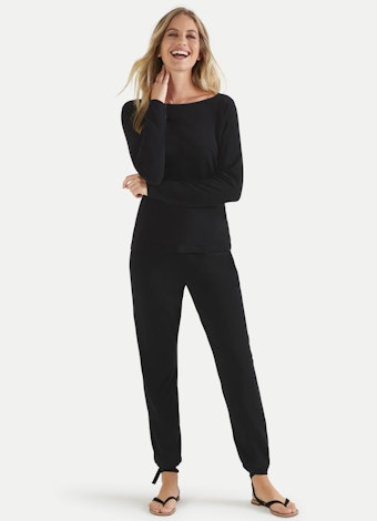 Regular Fit Nightwear Modal-Jersey - Longsleeve black
