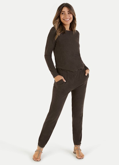 Regular Fit Nightwear Modal-Jersey - Jumpsuit espresso melange