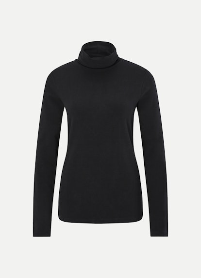 Regular Fit Nightwear Modal Rollkragen - Longsleeve black