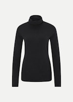 Regular Fit Nightwear Modal Rollkragen - Longsleeve black