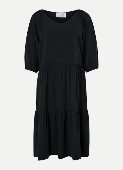 Regular Fit Kleider Soft Viskose - Midi Kleid black