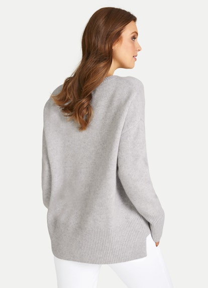 Coupe oversize Maille Pull-over en cachemire l.grey mel.