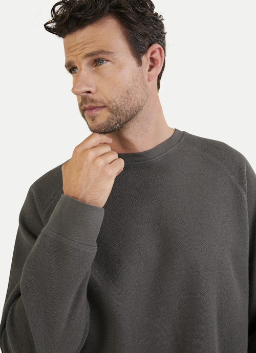 Casual Fit Sweatshirts Jacquard Piqué - Sweatshirt warm grey