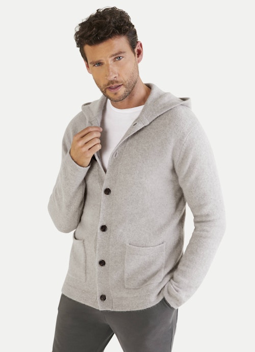 Casual Fit Strick Cashmere - Cardigan dusty taupe mel.